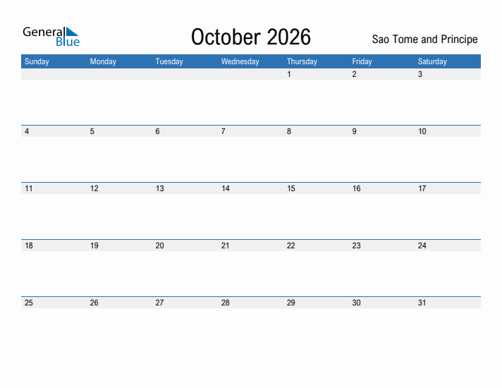 Fillable October 2026 Calendar