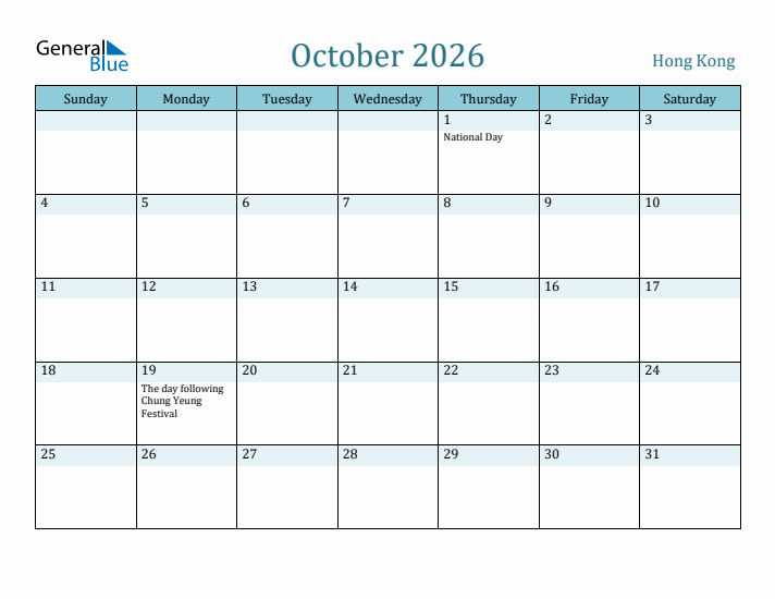 October 2026 Calendar with Holidays