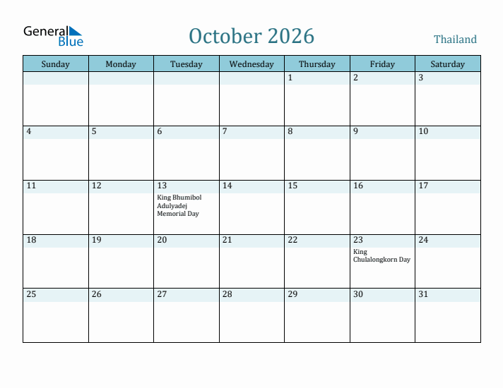 October 2026 Calendar with Holidays