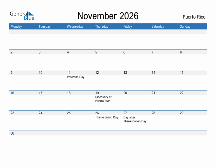 Fillable November 2026 Calendar