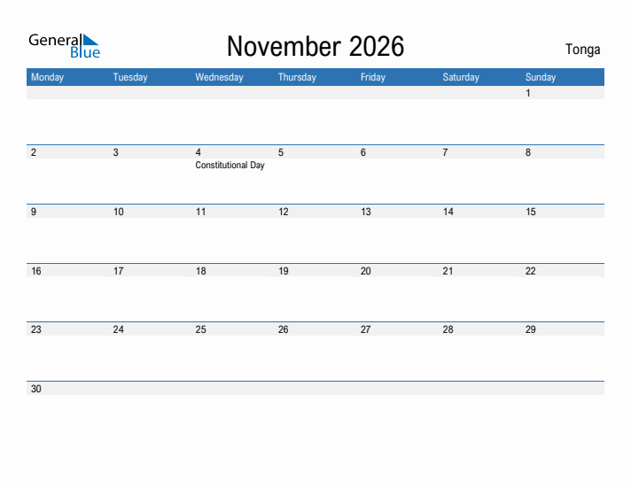 Fillable November 2026 Calendar