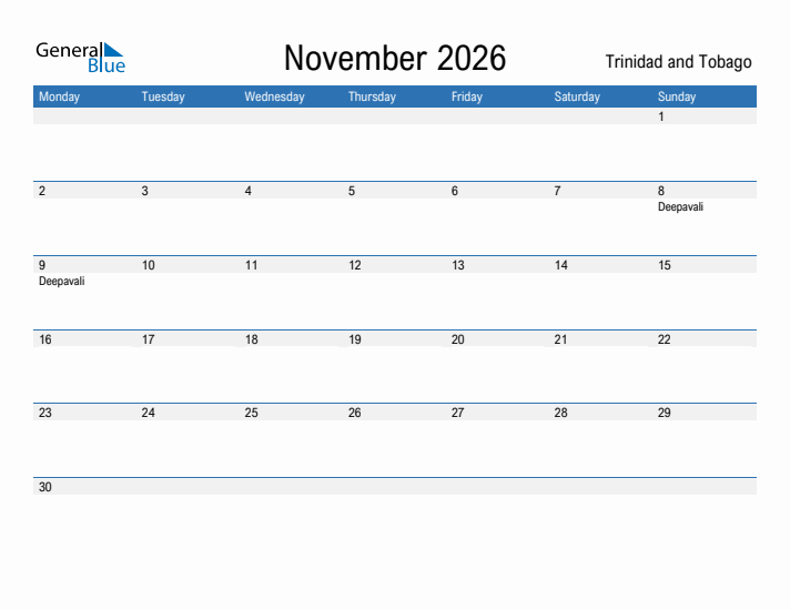 Fillable November 2026 Calendar