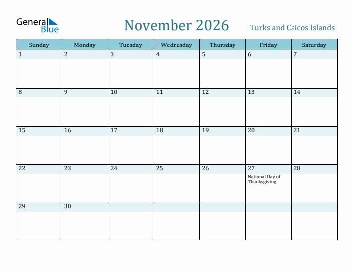 November 2026 Calendar with Holidays