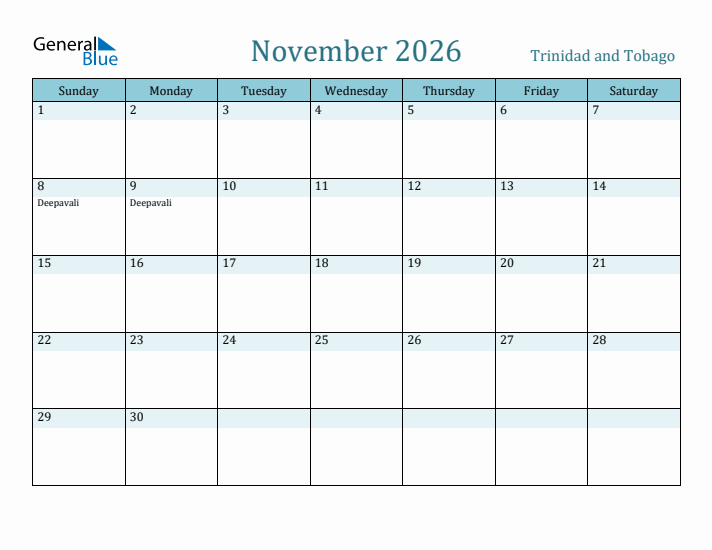 November 2026 Calendar with Holidays