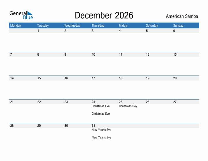 Fillable December 2026 Calendar