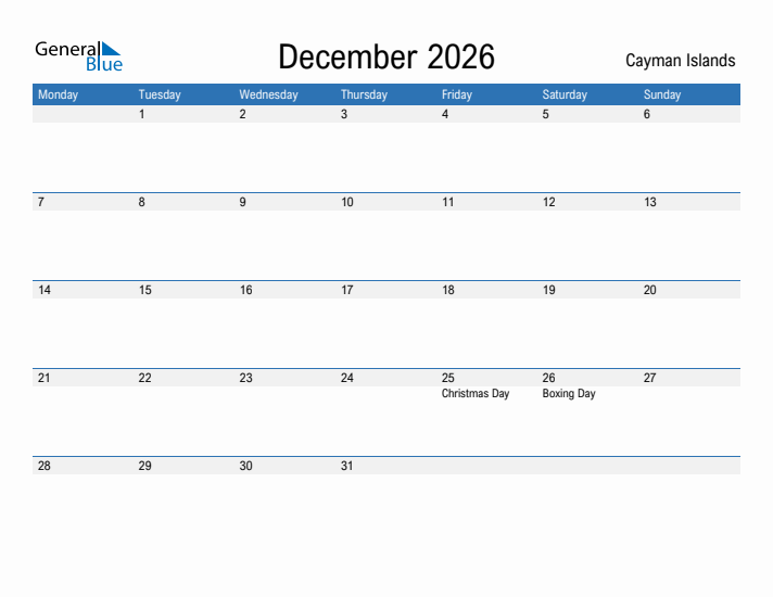 Fillable December 2026 Calendar