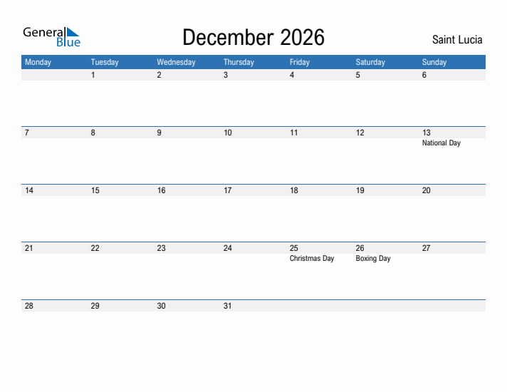 Fillable December 2026 Calendar