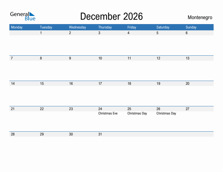 Fillable December 2026 Calendar