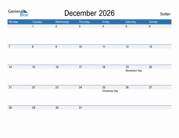 Fillable December 2026 Calendar
