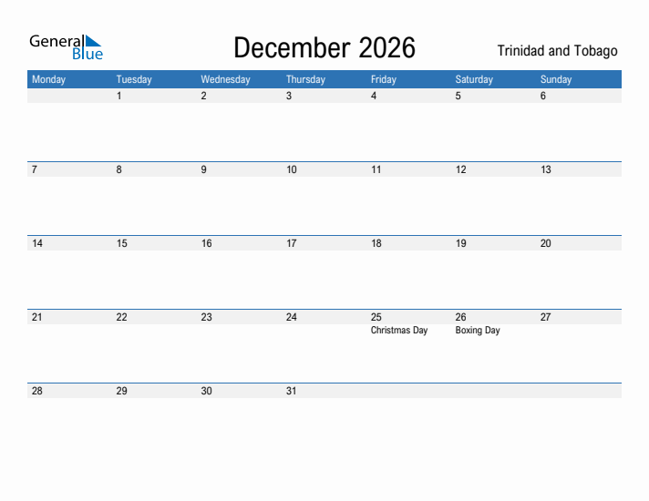 Fillable December 2026 Calendar