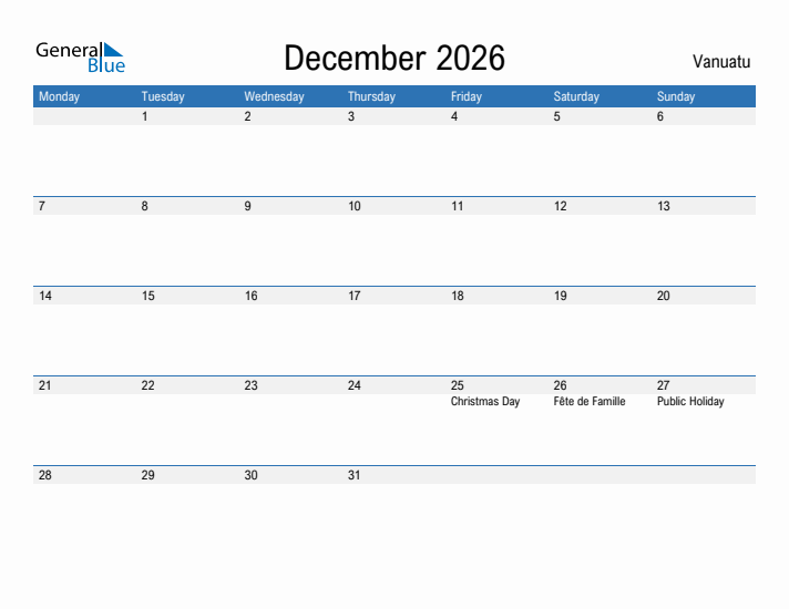 Fillable December 2026 Calendar