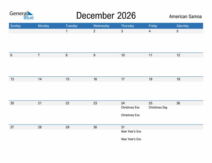 Fillable December 2026 Calendar