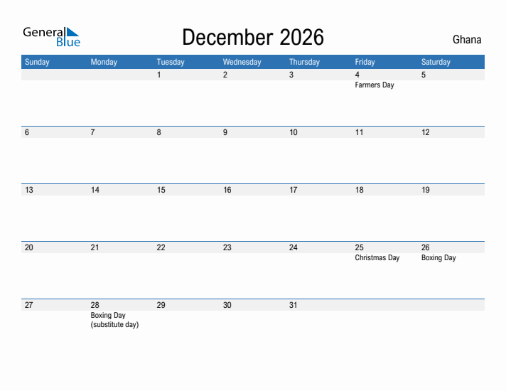 Fillable December 2026 Calendar