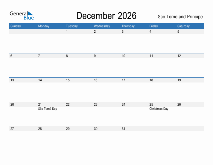 Fillable December 2026 Calendar