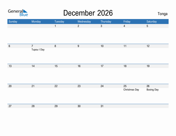 Fillable December 2026 Calendar