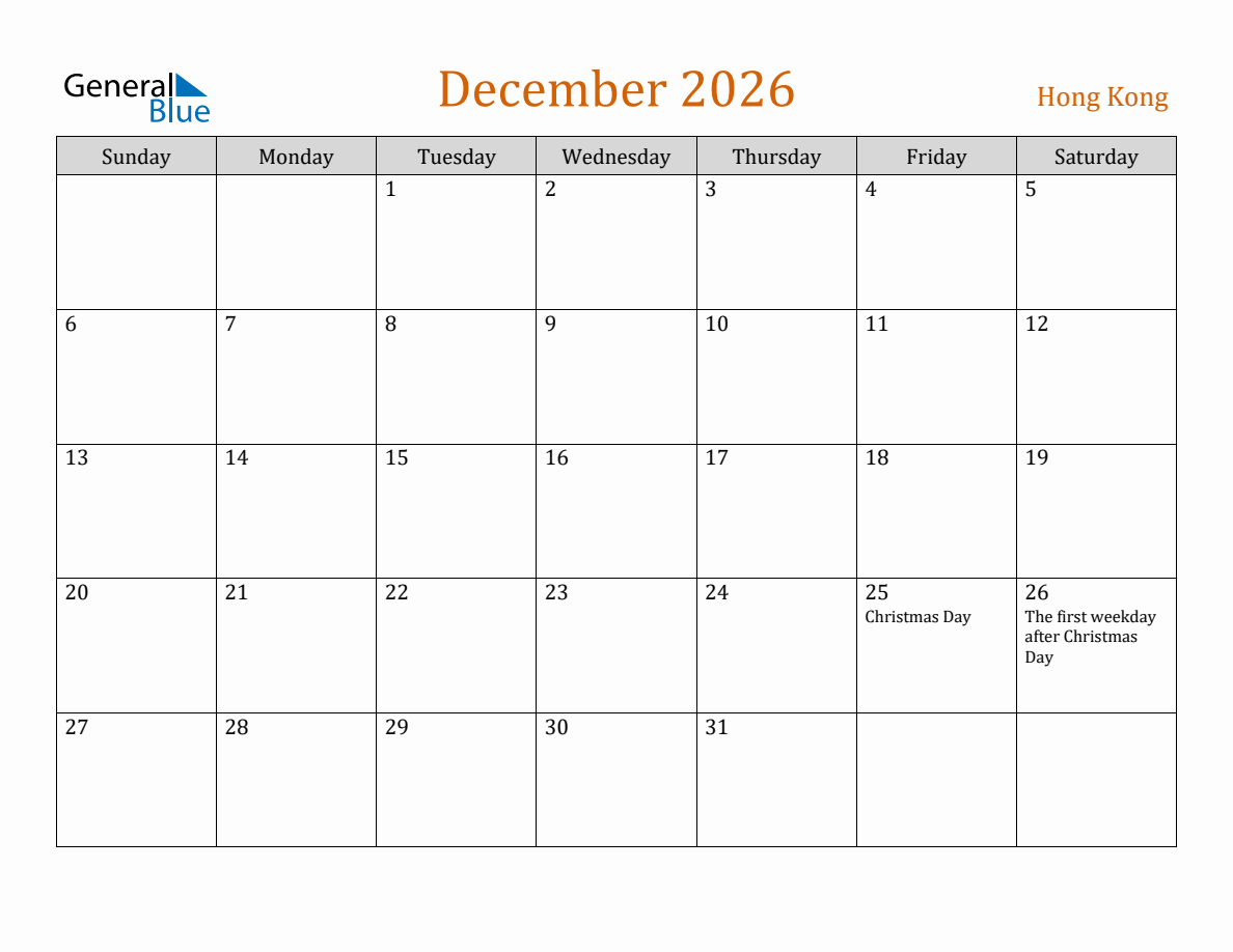 Free December 2026 Hong Kong Calendar free-december-2026-hong-kong-calendar