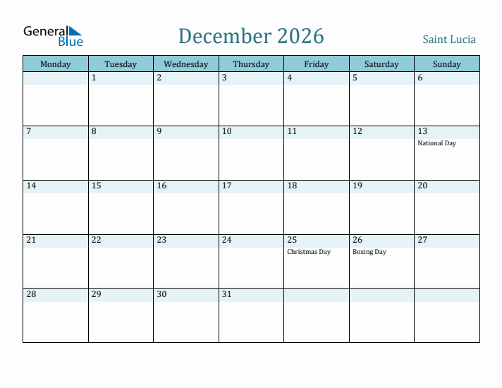 December 2026 Calendar with Holidays