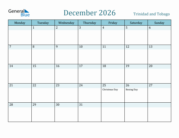 December 2026 Calendar with Holidays