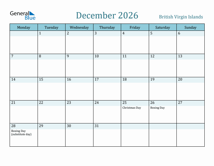 December 2026 Calendar with Holidays