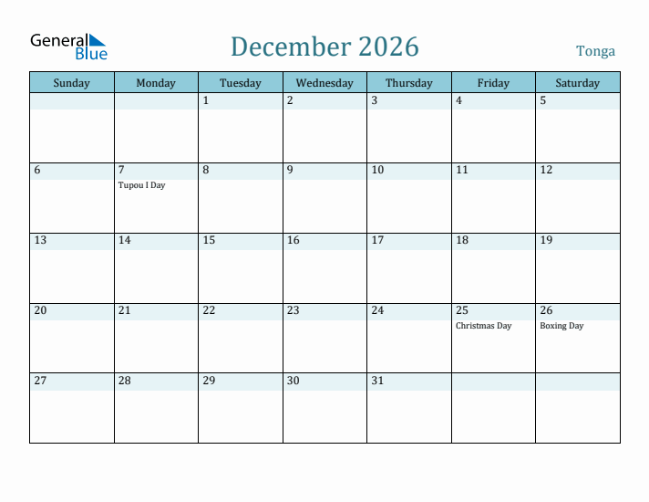 December 2026 Calendar with Holidays
