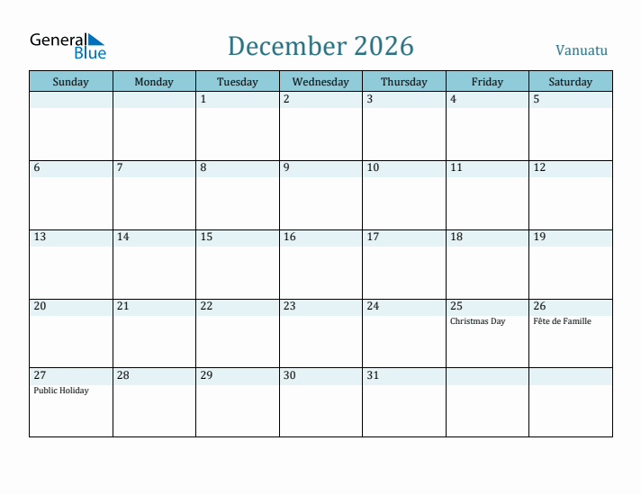 December 2026 Calendar with Holidays