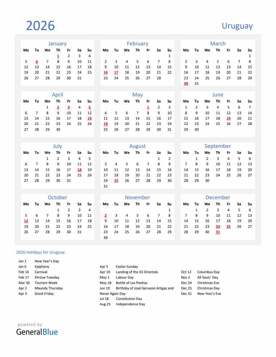 basic-yearly-calendar-with-holidays-in-uruguay-for-2026-monday-start