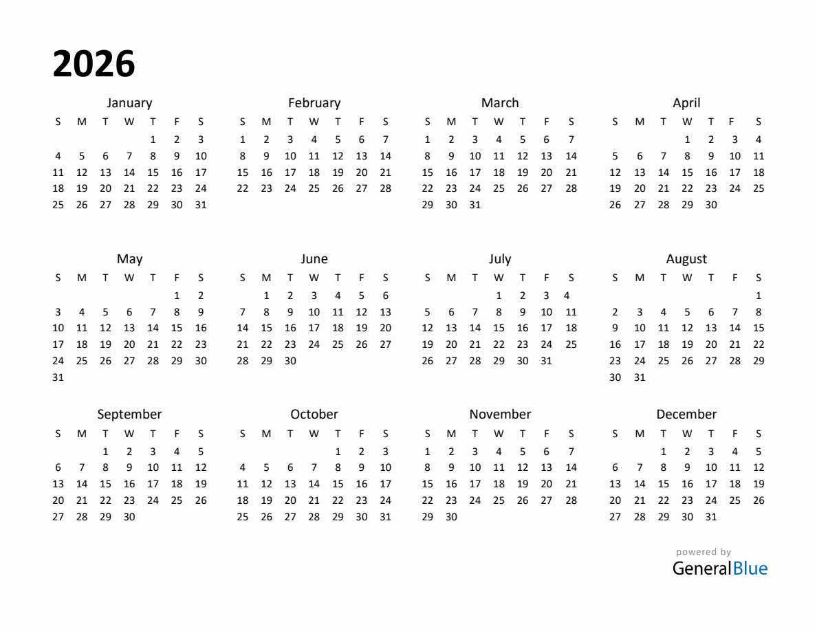 Year Planner 2026 Template Year Planner 2026 Template