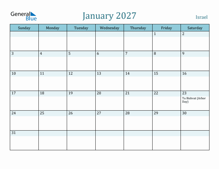 January 2027 Calendar with Holidays