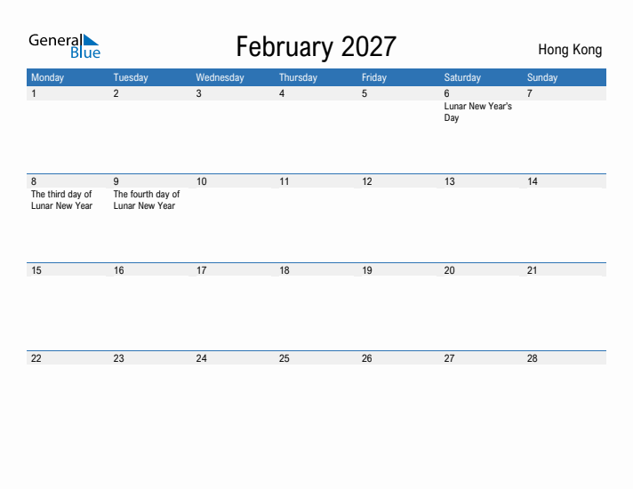 Fillable February 2027 Calendar