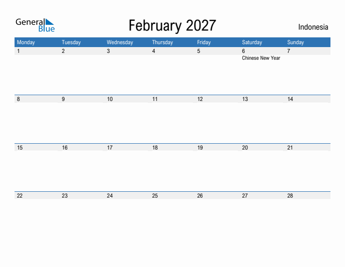 Fillable February 2027 Calendar
