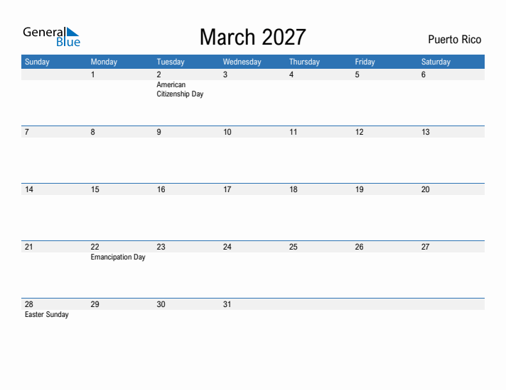 Fillable March 2027 Calendar
