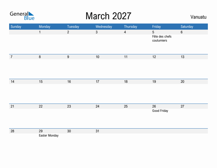 Fillable March 2027 Calendar