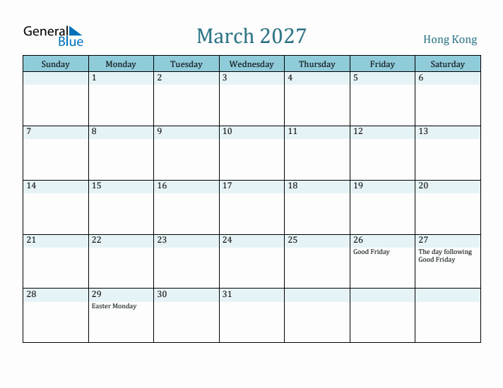 March 2027 Calendar with Holidays