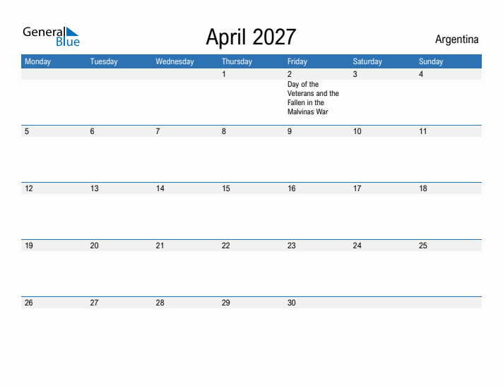 Fillable April 2027 Calendar