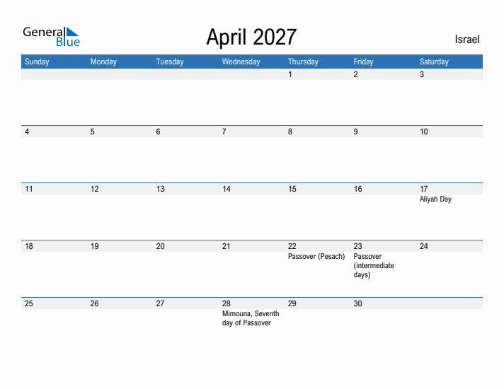 Fillable April 2027 Calendar