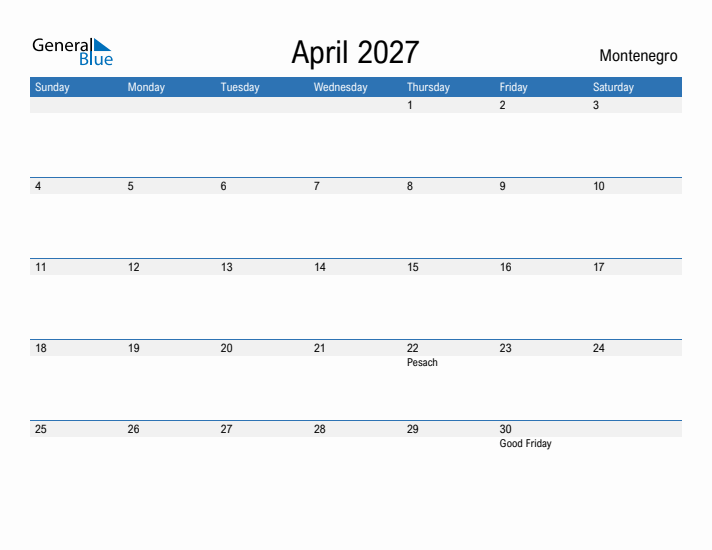 Fillable April 2027 Calendar