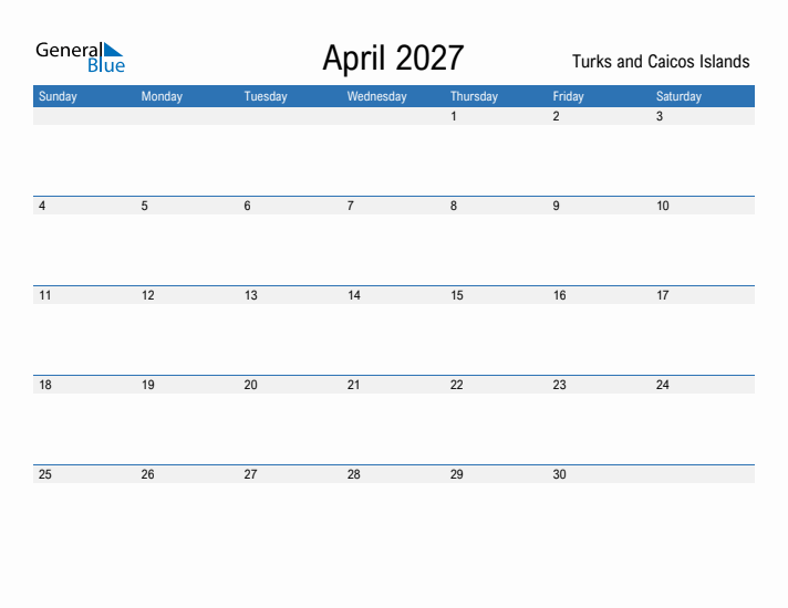 Fillable April 2027 Calendar