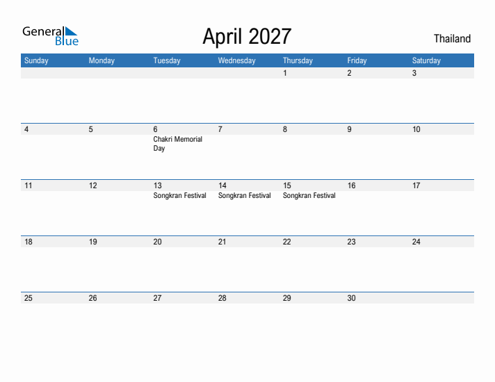 Fillable April 2027 Calendar