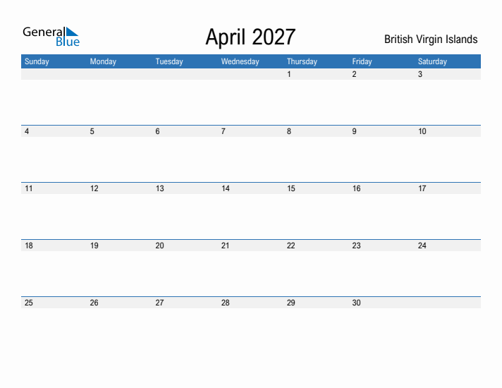 Fillable April 2027 Calendar