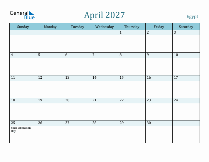 April 2027 Calendar with Holidays