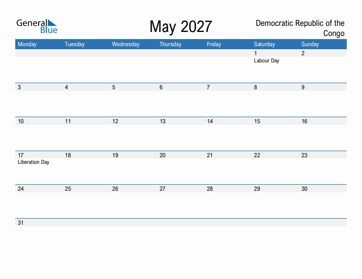 Fillable May 2027 Calendar