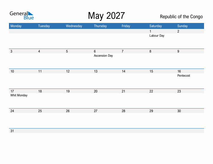 Fillable May 2027 Calendar
