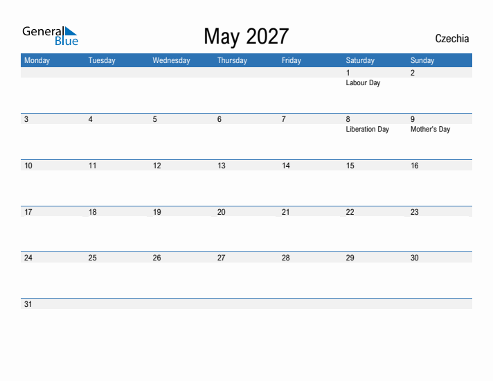 Fillable May 2027 Calendar