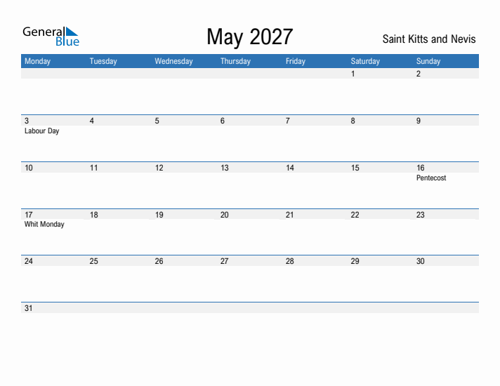Fillable May 2027 Calendar