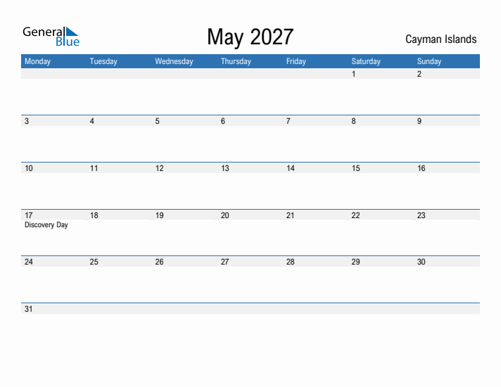 Fillable May 2027 Calendar