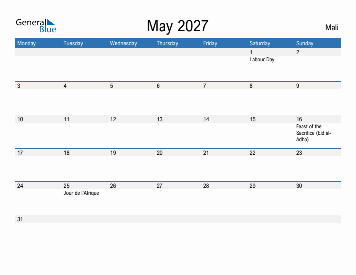Fillable May 2027 Calendar