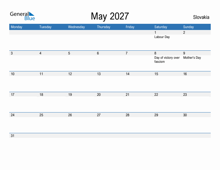 Fillable May 2027 Calendar