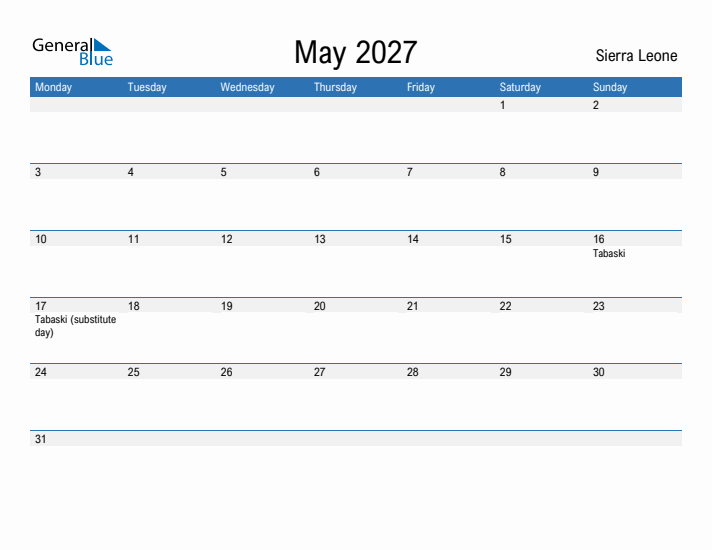 Fillable May 2027 Calendar