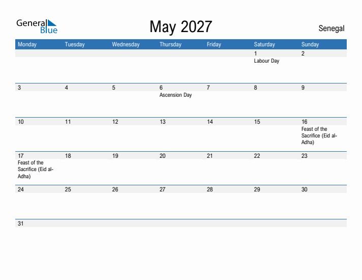 Fillable May 2027 Calendar