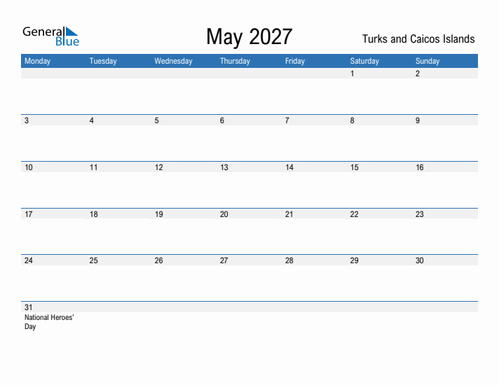 Fillable May 2027 Calendar